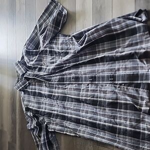 Men's Large Tall Plaid Button Up